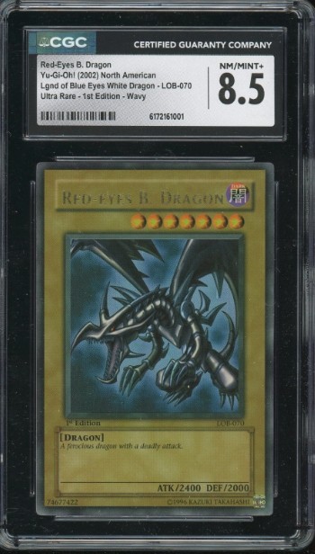 Yu-Gi-Oh TCG Red Eyes Black Dragon 1st Ed Wavy LOB-070 Ultra Rare CGC 8.5 NM/M